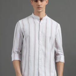 Bushirt Deep Brown Regular Fit Striped Shirt-image-44