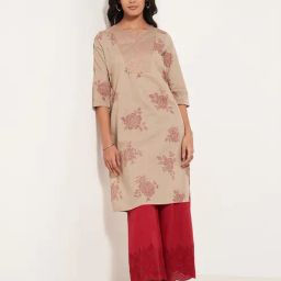Rangmanch By Pantaloons Brown Regular Fit Printed Kurta-14