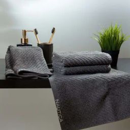 Nautica Cross View Steel Grey Cotton 600 GSM Fluffy Zero Twist Hand Towel - Set of 4-11