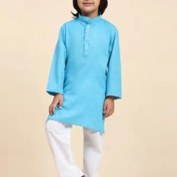 Pro-Ethic Style Developer Kids Blue Printed Full Sleeves Kurta with Pyjamas-image-90