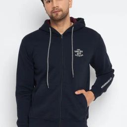 Duke Navy Blue Regular Fit Hooded Sweatshirt-picture-19