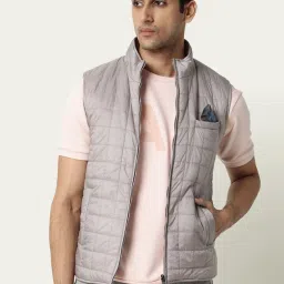 Rare Rabbit Silver Regular Fit Solid Jacket image 1
