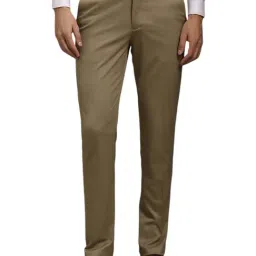 Louis Philippe Khaki Slim Fit Trousers-picture-36
