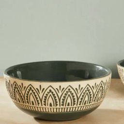 Fabindia Home Leela Olive Ceramic Large Serving Bowl (1500ml)-28