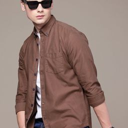 FCUK Pure Cotton Button-Down Collar Slim Fit Casual Shirt-image-51