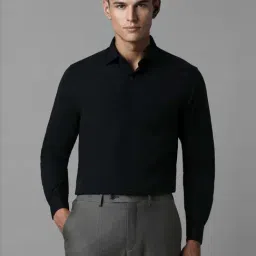 Louis Philippe Black Cotton Regular Fit Shirt-picture-38
