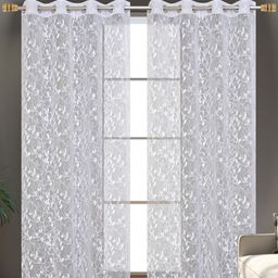 Galaxy Home Decor White Set of 2 Sheer Door Curtain-image-104