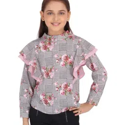 Cutecumber Kids Black Floral Print Top-image-47