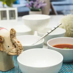 Goodhomes White Bone China Soup Bowls - Set of 6-17