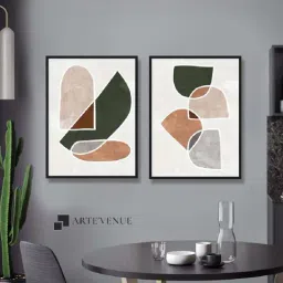 ARTE'VENUE Trilogy Pink & Green Canvas Wall Arts - Set of 2 (31 X 41 inch Each)-25