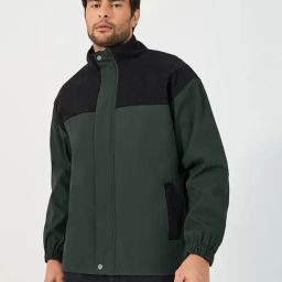 Styli Grey Polyester Stand Collar Printed Jackets-picture-37