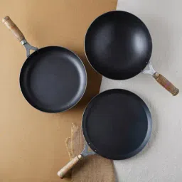 The Indus Valley Pre Seasoned Black Iron Cookware Set-46