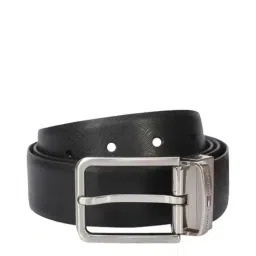 TOMMY HILFIGER Black & Wine Kingsmen Leather Textured Reversible Belt-image-44