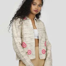 RETIYO Zaya Cream Embroidered Khadi Silk jacket-picture-8