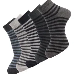 Dollar Multi Cotton Free Size Striped Socks - Pack of 5-16