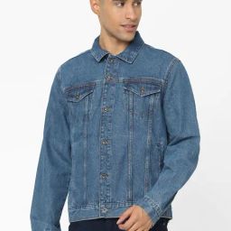 Celio* Blue Cotton Regular Fit Denim Jackets-image-49