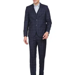 Arrow Navy Notch Lapel 3 - Piece Suit-image-43