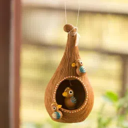ExclusiveLane 'Cuckoo in a Nest' Handmade Garden Decorative Bird House In Terracotta-image-15