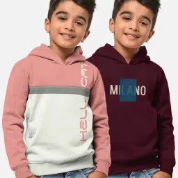 HELLCAT Pink & Wine Printed Full Sleeves T-Shirt (Pack Of 2)-24