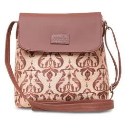 ZOUK Cream Printed Cross Body Bag-image-86