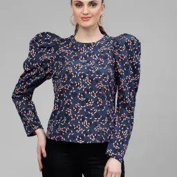 KASSUALLY Blue Floral Print Top-image-78
