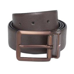 TOMMY HILFIGER Brown & Black Canewood Reversible Belt-image-50