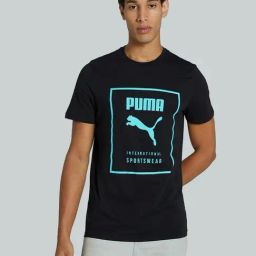 Puma Black Cotton Slim Fit T-Shirt-image-94