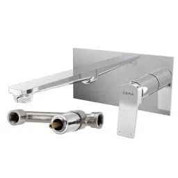 CERA Sylvina Basin Spout Quarter Turn Exposed & Concealed Part Chrome Plating Chrome, F1021653 + F4055101-42