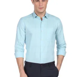 Arrow Blue Cotton Regular Fit Checks Shirt-picture-34