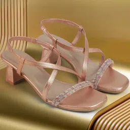 Metro Women's Rose Gold Sling Back Sandals-picture-49