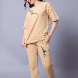 Lazy Lush Printed T-Shirt & Track Pant Co-Ords Set image 4