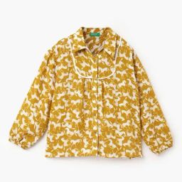 United Colors of Benetton Kids Yellow & White Printed Full Sleeves Top-image-42