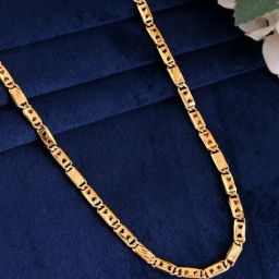 VOJ Gold Plated Biscuit Chain with Hearts-picture-26
