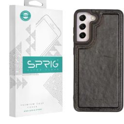 Sprig Glossy Leather Back Cover for Samsung Galaxy S21 FE 5G (Black)-image-78