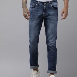 SPYKAR Men Blue Rovers Regular Fit Mid-Rise Narrow Leg Heavy Fade Stretchable Jeans-image-10