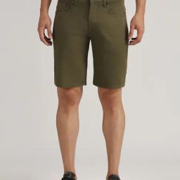 Pepe Jeans Olive Green Regular Fit Denim Shorts-image-81
