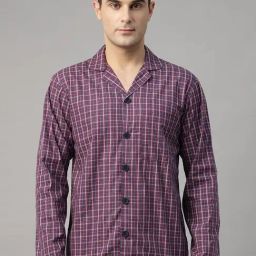 Hancock Purple Pure Cotton Regular Fit Night Suit-image-46