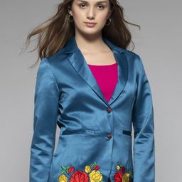 SHAYE Embroidered Notch Lapel Collar Single-Breasted Blazers-image-53