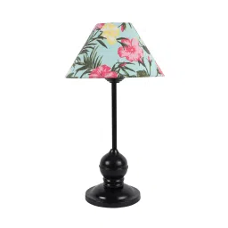 Tucasa TC-42 17.5 Inch Floral Print Table Lamp with Metal Base-image-81