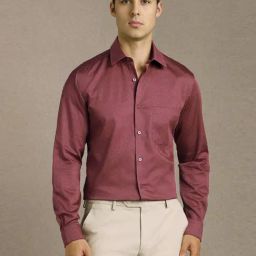 Louis Philippe Maroon Regular Fit Printed Shirt-picture-26