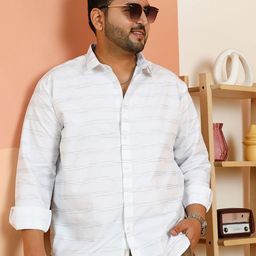 Instafab Plus Horizontal Stripes Striped Comfort Relaxed Fit Cotton Shirt-picture-10