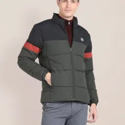 U.S. Polo Assn. Olive & Navy Regular Fit Colour Block Jacket-picture-35