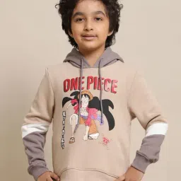 Kidsville Boys Khaki Character Based Full Sleeves Hoodie-image-20