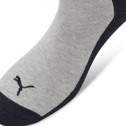 Puma Grey & Navy Cotton Color Block Socks Set of 2 image 4