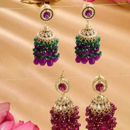 Zaveri Pearls Beads Multi Alloy Earrings-92