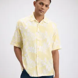 Pepe Jeans Yellow Relaxed Fit Floral Print Shirt-image-106