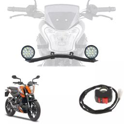 Cartronics 42W Complete Lighting System 14 LED Round Fog Lamp Light for KTM Duke 200-2