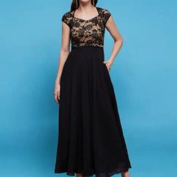 Miss Chase Black Floral Print Maxi Dress-image-4