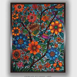 Indian Classic Art Multicolor Canvas Abstract Wall Art-39