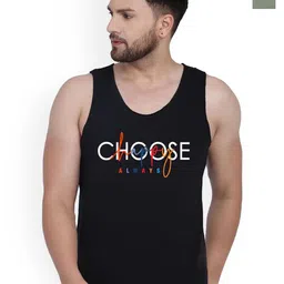 SLOWLORIS Pack Of 2 Printed Combed Cotton Gym Vest VSL26 CMB(CHS BLACK)(LOUD LGTGREEN)-picture-25